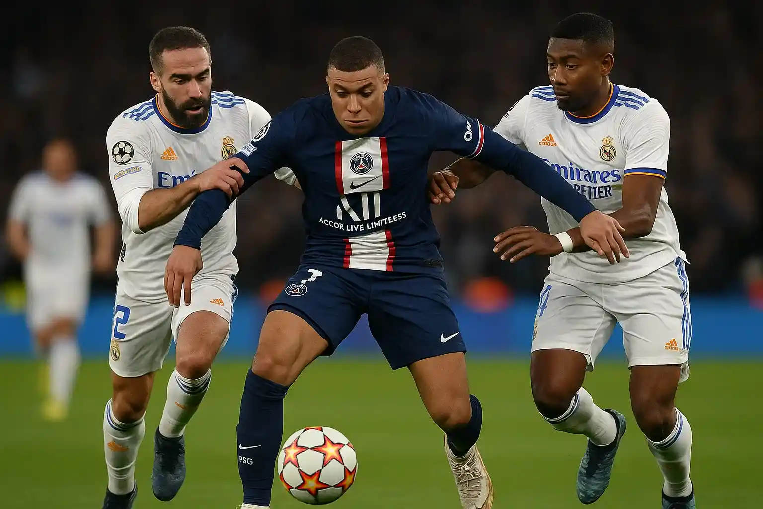 Kylian Mbappe: Vẫn thắng, nhưng phải cúi đầu trước cố nhân 3 Real không quá khó khăn để ngăn chặn Mbappe