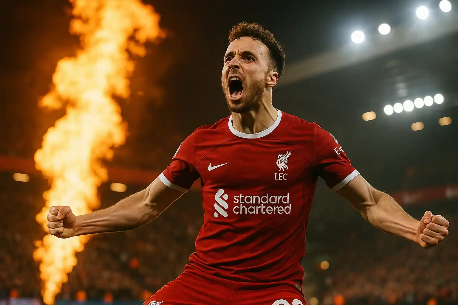 Diogo Jota và những ký ức vẹn nguyên trên sân cỏ 1 Diogo Jota ăn mừng bàn thắng rực lửa
