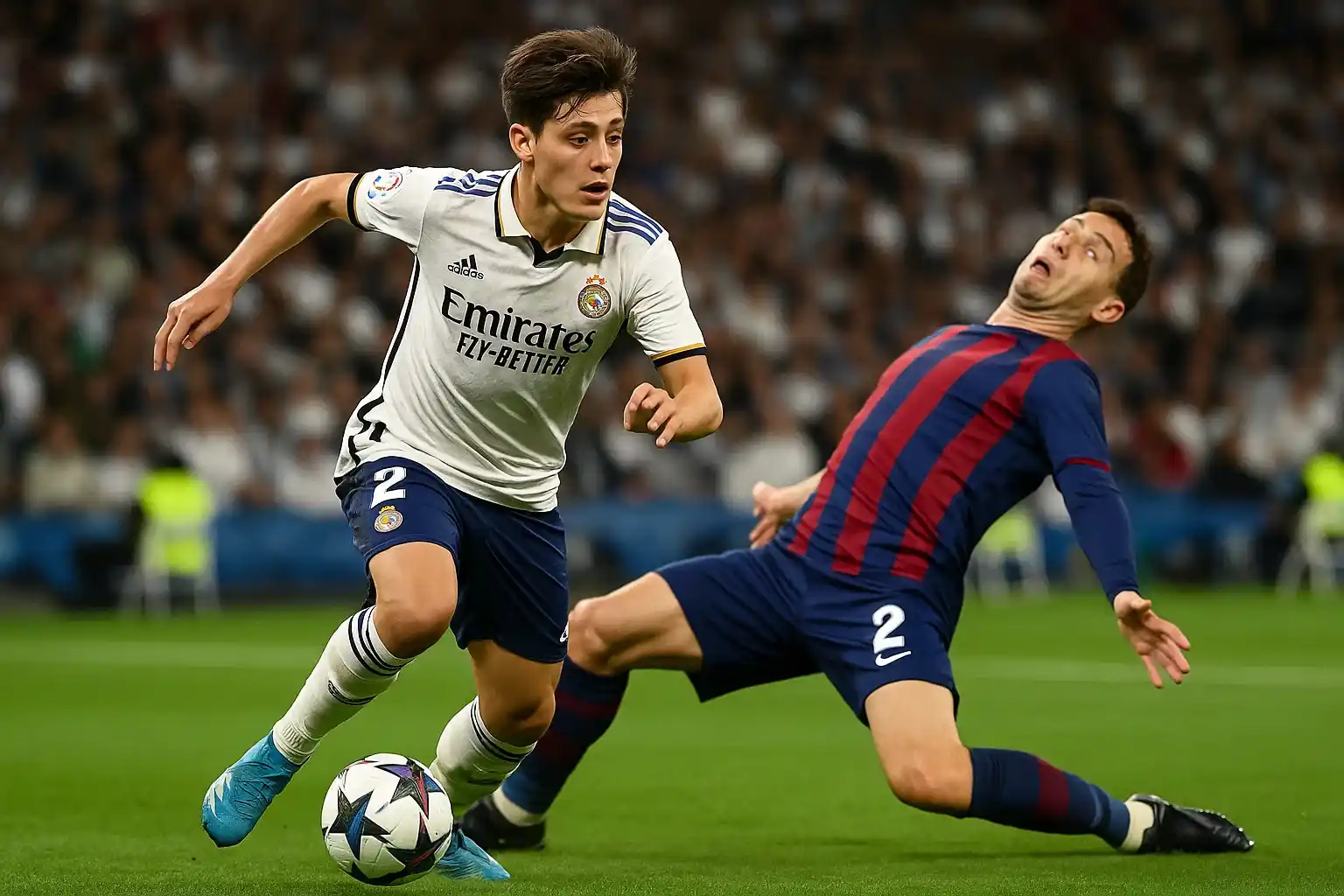 Arda Guler: “Thần đồng Thổ Nhĩ Kỳ” gánh cả giấc mơ 2 Arda Guler đi bóng kỹ thuật, khiến hậu vệ đối thủ “hoa mắt”